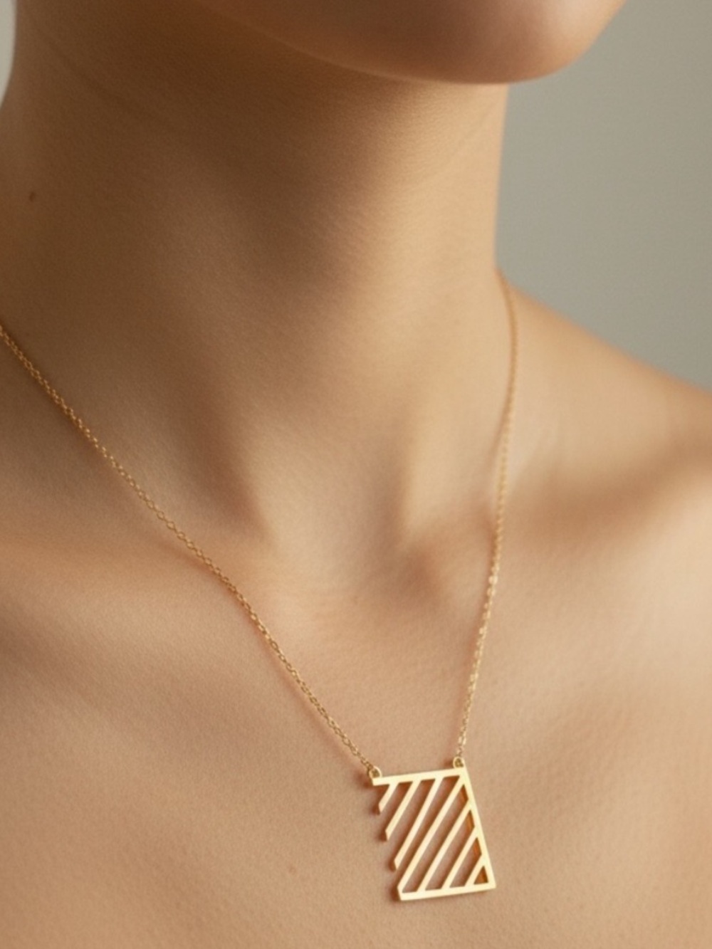 Gold Geometric Pendant Necklace